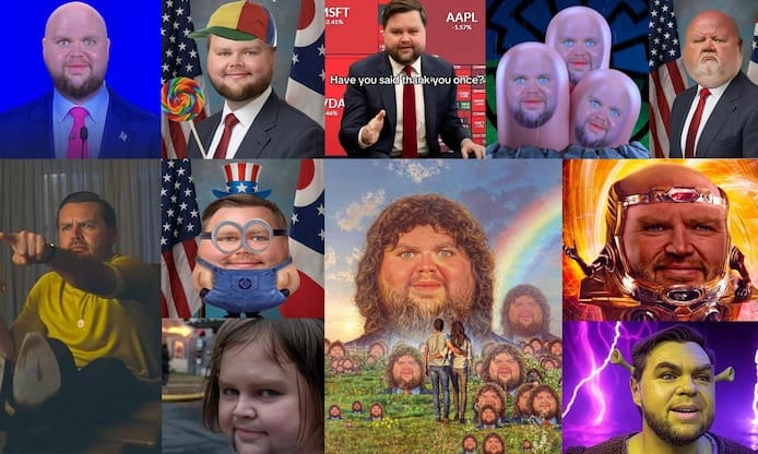 A number of unflattering memes featuring vice president JD Vance